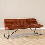40% Korting: Velvet eetkamerbank Janna koper 155 cm, Ophalen, Zo goed als nieuw, Velvet chique, Modern