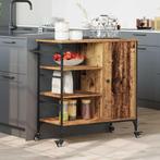 vidaXL Keuken Trolley Oud hout 87,5 x 38,5 x 84,5 cm Bewerkt, Huis en Inrichting, Keuken | Keukenbenodigdheden, Verzenden, Nieuw