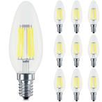 Voordeelpak 10x LED Lamp E14 Kaars Filament - Brinton -, Led-lamp, Soft of Flame, E14 (klein), Nieuw