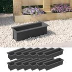 Bloembakken voor europallets 12 st 36x13,5x9,5 cm PP grijs, Verzenden, Nieuw
