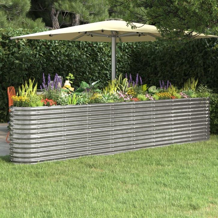 vidaXL Plantenbak 332x40x68 cm gegalvaniseerd staal, Tuin en Terras, Bloembakken en Plantenbakken, 100 cm of meer, Nieuw, Metaal