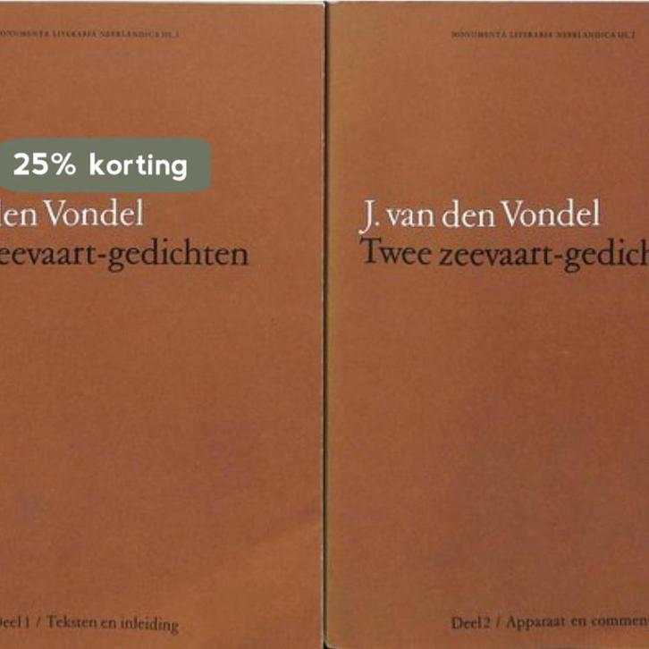 Twee zeevaart - gedichten 9780444856265 Joost van den Vondel, Boeken, Overige Boeken, Gelezen, Verzenden