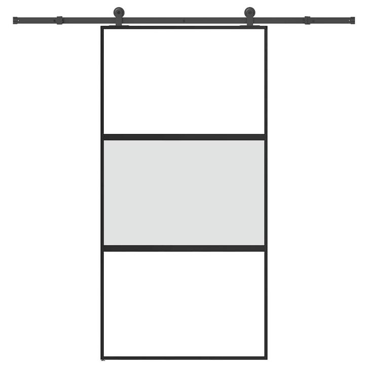 vidaXL Schuifdeur met beslag 102,5x205 cm gehard glas en, Doe-het-zelf en Verbouw, Deuren en Horren, Nieuw, Verzenden