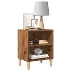 vidaXL Nachtkastje 40x30x50 cm bewerkt hout oud houtkleurig, Minder dan 45 cm, Verzenden, Nieuw, Minder dan 55 cm