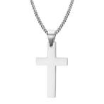 Fako Bijoux® - Ketting - Kruis - Staal - Zilverkleurig, Verzenden, Nieuw