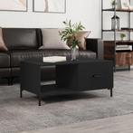 vidaXL Salontafel 90x50x40 cm bewerkt hout zwart, Huis en Inrichting, 50 tot 100 cm, Verzenden, Nieuw, 50 tot 100 cm