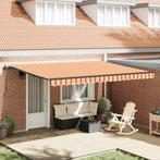 vidaXL Inklapbaar Zonnescherm Geel en Oranje 450 × 350 cm, Tuin en Terras, Zonneschermen, Verzenden, Nieuw