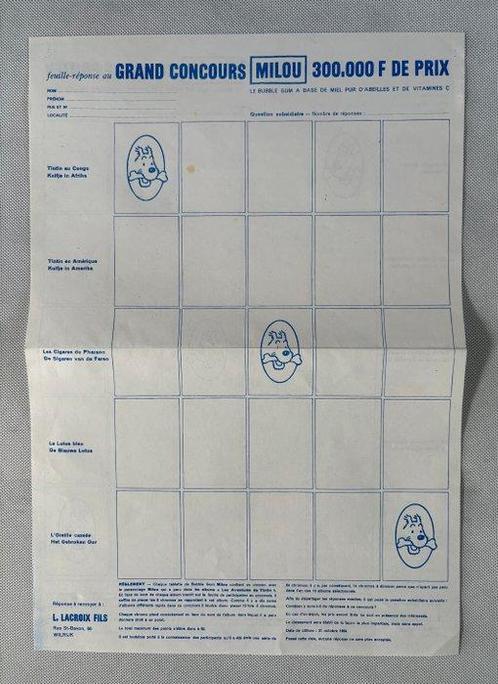 Tintin - Grand Concours Milou - 1 wedstrijd - 1964, Boeken, Stripboeken