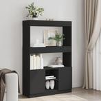 vidaXL Hoge kast 92x33x140 cm bewerkt hout zwart, Verzenden, Nieuw, Overige houtsoorten
