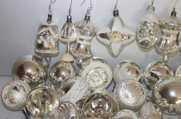 Kerstballen (40) - oude zilveren kerstballen - Glas beschikbaar voor biedingen