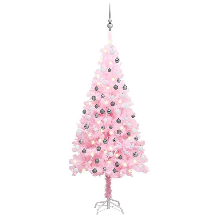 vidaXL Kunstkerstboom met verlichting en kerstballen 150 cm, Diversen, Kerst, Nieuw, Verzenden