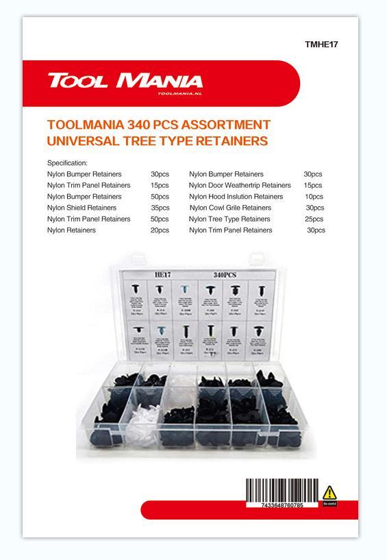 TM 340 Delige Assortiment bekleding Clips Rivits  MIX, Auto diversen, Autogereedschap, Nieuw, Verzenden