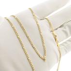 Bicolor gouden Figaro schakel ketting | 58,5 cm, Ophalen of Verzenden, Gebruikt, Overige kleuren, Goud