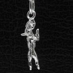 Zilveren Engelse bull terrier hangend aan stok ketting ha..., Sieraden, Tassen en Uiterlijk, Verzenden, Nieuw