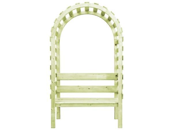 Veiling - Grenen tuinbank met rozenboog 130x60x230cm, Tuin en Terras, Tuinbanken