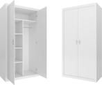 Kledingkast - 90x190x50 cm - wit - 5 schappen - 2 deuren, Huis en Inrichting, Kasten | Kledingkasten, Ophalen of Verzenden, Nieuw