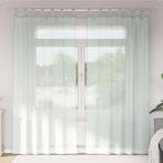 vidaXL Gordijnen voile met lussen 2 st 140x225 cm lichtgrijs, Verzenden, Nieuw, Grijs