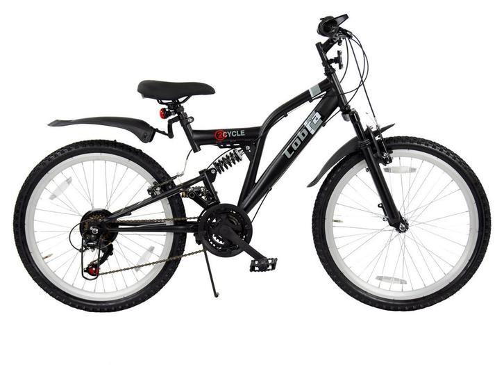 2Cycle Cobra MTB - 24 inch - 18-speed - Mat-Zwart, Fietsen en Brommers, Fietsen | Jongens, 24 inch, Nieuw, Verzenden