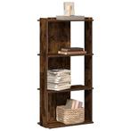 vidaXL Boekenkast 3-laags 60x30x120 cm bewerkt hout gerookt, Huis en Inrichting, Verzenden, Nieuw, Overige houtsoorten