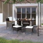 vidaXL 4-delige Tuinstoel- en voetenbankset poly rattan, Tuin en Terras, Tuinstoelen, Verzenden, Nieuw, Rotan