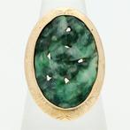 Ring - 14 karaat Geel goud Jade, Nieuw