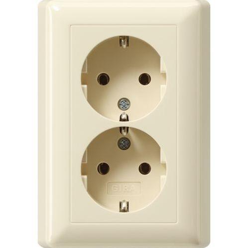 GIRA Systeem 55 Wandcontactdoos met randaarde 2V inbouw voor, Doe-het-zelf en Verbouw, Elektra en Kabels, Nieuw, Ophalen of Verzenden