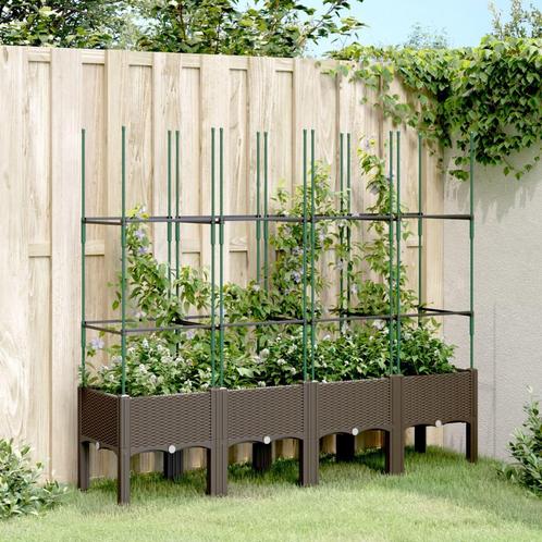 vidaXL Plantenbak met latwerk 160x40x142,5 cm polypropeen, Tuin en Terras, Bloembakken en Plantenbakken, Nieuw, Kunststof, Verzenden