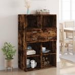 vidaXL buffetkast 80x42,5x124 cm bewerkt hout gerookt, Minder dan 50 cm, Verzenden, 75 cm of meer, 100 tot 150 cm