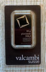 50 gram - Platina .999 - Valcambi, Switzerland  (Zonder, Postzegels en Munten, Edelmetalen en Baren