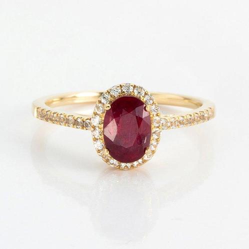 Zonder Minimumprijs - Ring - 14 karaat Geel goud - 1.06ct., Sieraden, Tassen en Uiterlijk, Ringen