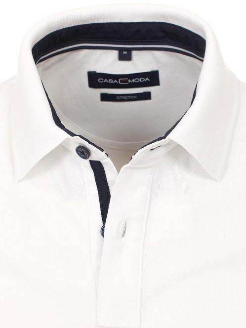 Casa Moda Polo Shirt Comfort Fit Effen Stretch Wit 4470, Kleding | Heren, Polo's, Wit, Nieuw, Verzenden