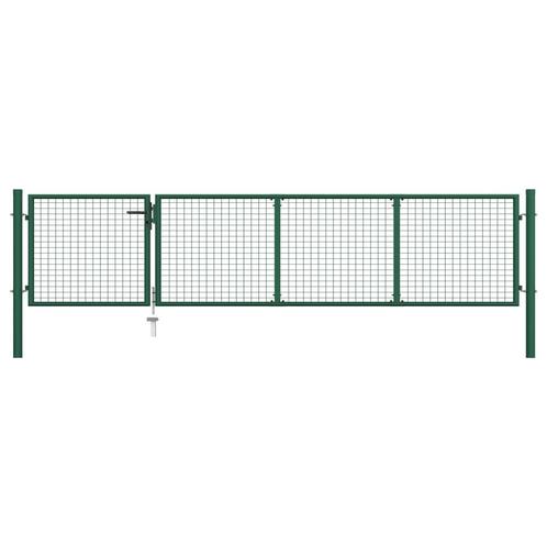 vidaXL Poort 350x75 cm staal groen, Tuin en Terras, Tuinpoorten, Nieuw, Verzenden