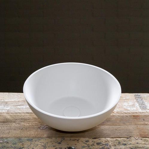 Waskom Opbouw Crosstone Solid Surface 38x14 cm Rond Mat Wit, Doe-het-zelf en Verbouw, Sanitair, Ophalen of Verzenden