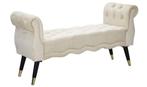 BANKJE PARIJS CREMA/GOUD CM 120X40X60, Ophalen of Verzenden, Nieuw