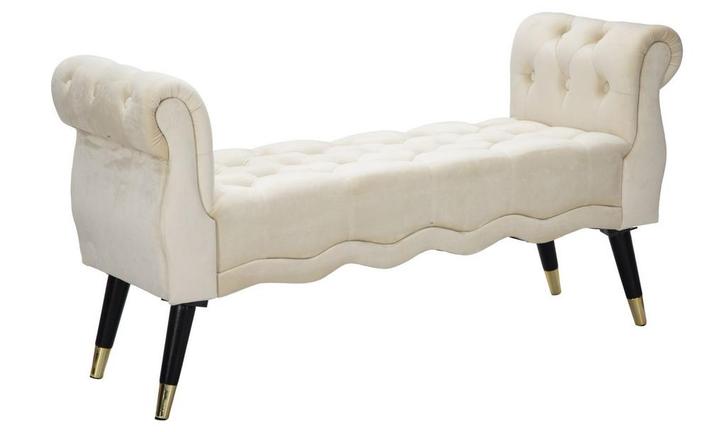 BANKJE PARIJS CREMA/GOUD CM 120X40X60, Huis en Inrichting, Banken | Bankstellen, Ophalen of Verzenden