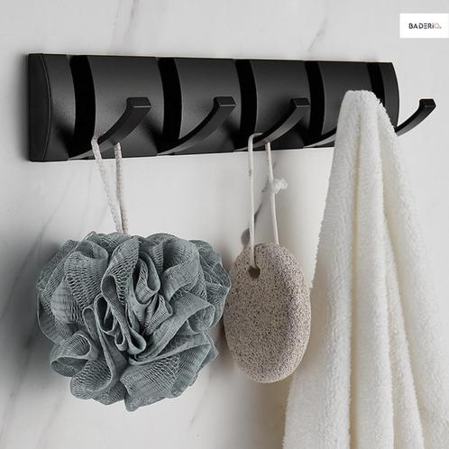 Nieuw Handdoekhaak Jashaak Kapstok Zwart  Rvs 5 haaks, Huis en Inrichting, Badkamer | Badtextiel en Accessoires, Zwart, Nieuw