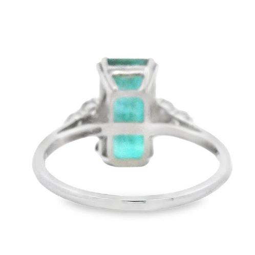 Ring Platina - 3.23ct. tw. Smaragd - Diamant - Zambia,, Sieraden, Tassen en Uiterlijk, Ringen