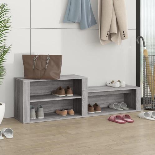 vidaXL Schoenenkast 150x35x45 cm bewerkt hout grijs sonoma, Huis en Inrichting, Kasten | Schoenenrekken, Nieuw, Verzenden
