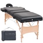 vidaXL Massagetafel inklapbaar 3 zones 10 cm dik zwart, Sport en Fitness, Massageproducten, Verzenden, Nieuw