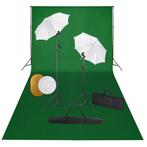 vidaXL Fotostudioset met lampen, paraplus, achtergrond en, Audio, Tv en Foto, Fotografie | Fotostudio en Toebehoren, Verzenden