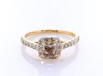 Ring - 14 karaat Geel goud -  0.91ct. tw. Diamant