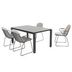 Veneto Goa dining tuinset 160x95xH75 cm 5 delig donkergrijs, Ophalen of Verzenden, Nieuw
