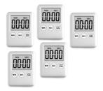 Set van 5 digitale timers, kookwekkers, alarmklokken zilver, Ophalen of Verzenden, Nieuw