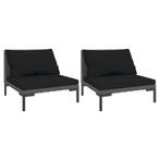 Halfrond Rattan Tuinbank - retourdeal - Set van 2 incl. K..., Ophalen of Verzenden, Nieuw, Rotan
