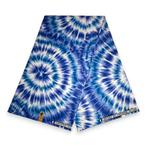 Afrikaanse print stof - Blauwe Tie Dye - 100% katoen, Hobby en Vrije tijd, Stoffen en Lappen, Ophalen of Verzenden, Nieuw
