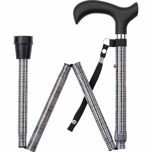 Wandelstok opvouwbaar - Zwart/wit motief, Diversen, Wandelstokken, Ophalen of Verzenden