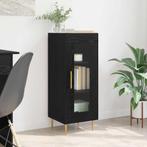 vidaXL Dressoir Zwart eiken 34 x 34.5 x 90 cm Bewerkt hout, Huis en Inrichting, Verzenden, Nieuw, Overige houtsoorten, Minder dan 50 cm