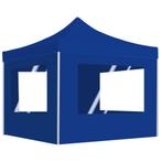 Partytent inklapbaar met wanden 2x2 m aluminium blauw, Tuin en Terras, Verzenden, Nieuw, 2 meter of meer, Partytent