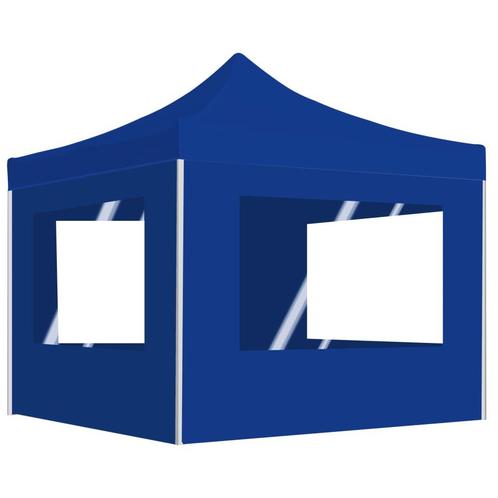 Partytent inklapbaar met wanden 2x2 m aluminium blauw, Tuin en Terras, Partytenten, Partytent, Nieuw, 2 meter of meer, Verzenden