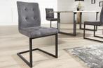 Design sledestoel OXFORD vintage grijs ijzeren frame - 36962, Huis en Inrichting, Stoelen, Ophalen of Verzenden, Nieuw